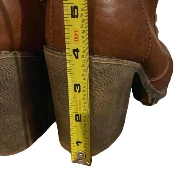 Chunky Heel Lace & Zippered  Combat Boots sz 10 - Picture 5 of 6